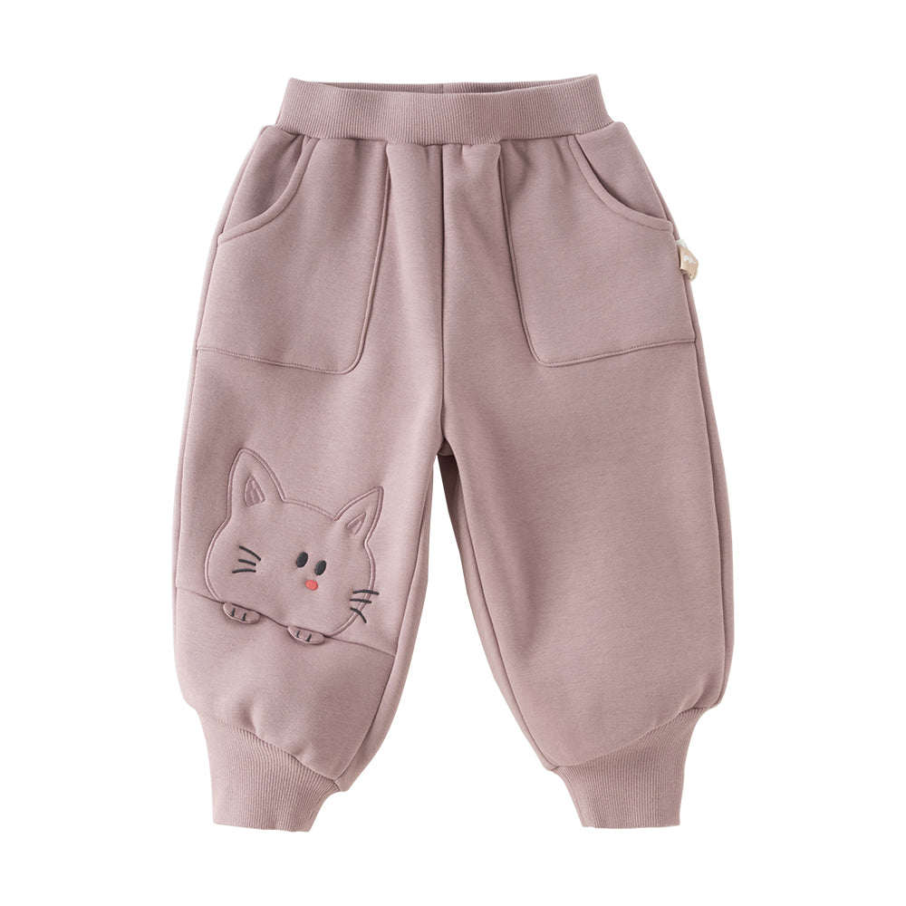 Dave&Bela Toddler Boys/Girls Navy/Purple Cute Dinosaur Fleece Warm Cozy Jogger Pants