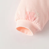 Dave&Bella Toddler Girls Red/Pink Doll Collar Sweet Cute Rabbit Print Soft Cozy Cotton Comfortable Rompers