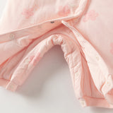 Dave&Bella Toddler Girls Red/Pink Doll Collar Sweet Cute Rabbit Print Soft Cozy Cotton Comfortable Rompers
