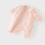 Dave&Bella Toddler Girls Red/Pink Doll Collar Sweet Cute Rabbit Print Soft Cozy Cotton Comfortable Rompers