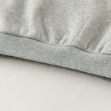 Dave&Bella Toddler Boys Grey Preppy Faux Two‑Piece Classic Fleece Cozy Sweatshirts