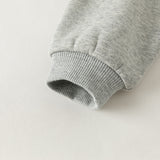 Dave&Bella Toddler Boys Grey Preppy Faux Two‑Piece Classic Fleece Cozy Sweatshirts