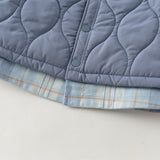 Dave&Bela Toddler Boys Blue Turndown Collar Warm Comfortable Padded Puffer Jackets