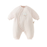 Dave&Bella Baby Girls/Boys Pink/Green Cute Print Warm Cozy Cotton Puffer Padded Rompers