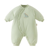 Dave&Bella Baby Girls/Boys Pink/Green Cute Print Warm Cozy Cotton Puffer Padded Rompers