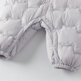 Dave&Bella Baby Girls/Boys Grey/Purple Simple Warm Comfortable Puffer Padded Down Rompers