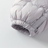 Dave&Bella Baby Girls/Boys Grey/Purple Simple Warm Comfortable Puffer Padded Down Rompers