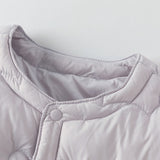Dave&Bella Baby Girls/Boys Grey/Purple Simple Warm Comfortable Puffer Padded Down Rompers