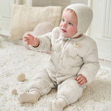 Dave&Bella Baby Girls/Boys Grey/Purple Simple Warm Comfortable Puffer Padded Down Rompers
