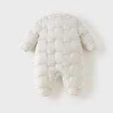 Dave&Bella Baby Girls/Boys Grey/Purple Simple Warm Comfortable Puffer Padded Down Rompers