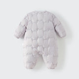 Dave&Bella Baby Girls/Boys Grey/Purple Simple Warm Comfortable Puffer Padded Down Rompers