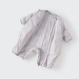 Dave&Bella Baby Girls/Boys Grey/Purple Simple Warm Comfortable Puffer Padded Down Rompers