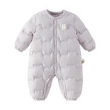 Dave&Bella Baby Girls/Boys Grey/Purple Simple Warm Comfortable Puffer Padded Down Rompers