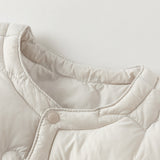 Dave&Bella Baby Girls/Boys Grey/Purple Simple Warm Comfortable Puffer Padded Down Rompers