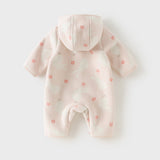 Dave&Bella Baby Girls/Boys Pink/Khaki/Green Hodde Cute Animals Print Warm Rompers