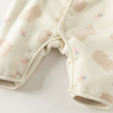 Dave&Bella Baby Girls/Boys Pink/Khaki/Green Hodde Cute Animals Print Warm Rompers