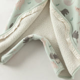 Dave&Bella Baby Girls/Boys Pink/Khaki/Green Hodde Cute Animals Print Warm Rompers