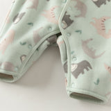 Dave&Bella Baby Girls/Boys Pink/Khaki/Green Hodde Cute Animals Print Warm Rompers