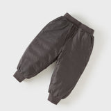Dave&Bella Toddler Boys/Girls Light Grey/Dark Grey/Pink Windproof Thickened Warm Jogger Down Pants