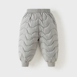 Dave&Bella Toddler Boys/Girls Light Grey/Dark Grey/Pink Windproof Thickened Warm Jogger Down Pants