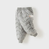 Dave&Bella Toddler Boys/Girls Light Grey/Dark Grey/Pink Windproof Thickened Warm Jogger Down Pants