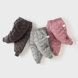 Dave&Bella Toddler Boys/Girls Light Grey/Dark Grey/Pink Windproof Thickened Warm Jogger Down Pants