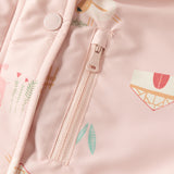 Dave&Bella Toddler Girls Pink/Purple Cute Childlike Delight Print Windproof Hooded Padded Jackets
