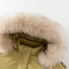 Dave&Bella Kids Girls/Boys Winter Outdoor Waterproof Fur-trimed Hooded Cozy Down Coats