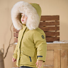 Dave&Bella Kids Girls/Boys Winter Outdoor Waterproof Fur-trimed Hooded Cozy Down Coats
