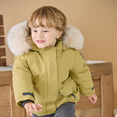 Dave&Bella Kids Girls/Boys Winter Outdoor Waterproof Fur-trimed Hooded Cozy Down Coats