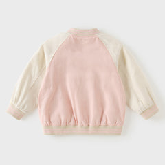 Dave&Bella Kid Girls/Boys Pink/Navy Turtle Simple Versatile Hooded Jackets
