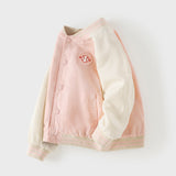 Dave&Bella Kid Girls/Boys Pink/Navy Turtle Simple Versatile Hooded Jackets
