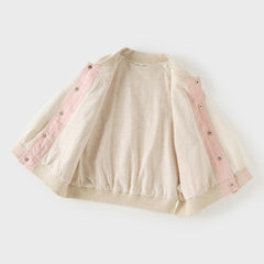 Dave&Bella Kid Girls/Boys Pink/Navy Turtle Simple Versatile Hooded Jackets