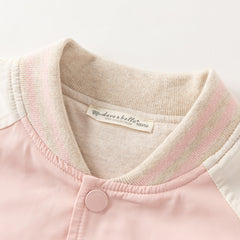 Dave&Bella Kid Girls/Boys Pink/Navy Turtle Simple Versatile Hooded Jackets