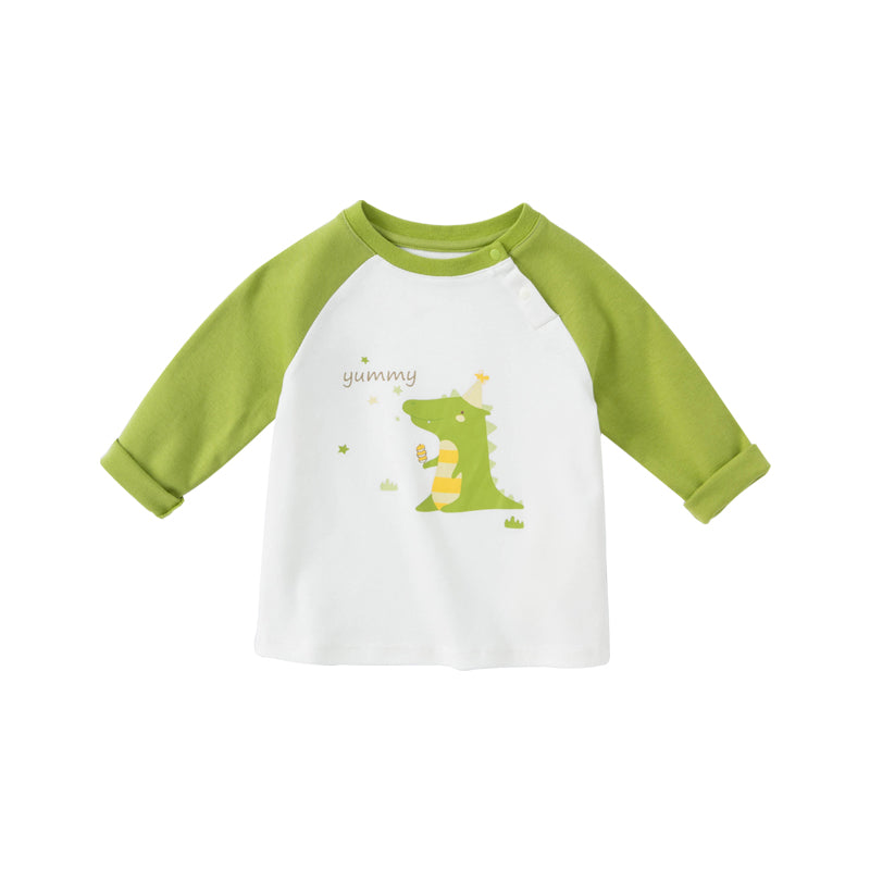 Dave&Bella Toddler Boys Cotton Casual Cartoon Letter Print T-shirts