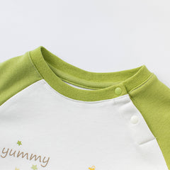 Dave&Bella Children Boys Cotton Casual Cartoon Letter T-shirt-White