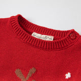 Dave&Bella Toddler Boys/Girls Cute Reindeer Red Christmas Soft Sweaters Tops