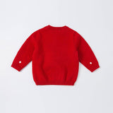 Dave&Bella Toddler Boys/Girls Cute Reindeer Red Christmas Soft Sweaters Tops