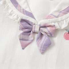 Dave&Bella Girls Summer Beige T-Shitrs Skirt Outfit Sets