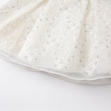 Dave&Bella Kid Girls Summer Elegant Beige Embroidered Luxury Couture Tulle Dress