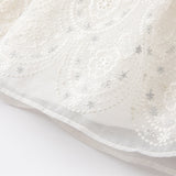 Dave&Bella Kid Girls Summer Elegant Beige Embroidered Luxury Couture Tulle Dress