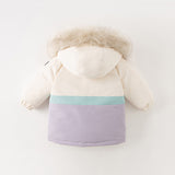 Dave&Bella Toddler Girls/Boys Winter Outdoor Outwear Soft Fur-trim Down Jacket