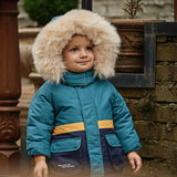 Dave&Bella Toddler Girls/Boys Winter Outdoor Outwear Soft Fur-trim Down Jacket