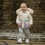 Dave&Bella Toddler Girls/Boys Winter Outdoor Outwear Soft Fur-trim Down Jacket