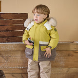 Dave&Bella Toddler Girls/Boys Winter Outdoor Outwear Soft Fur-trim Down Jacket