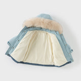 Dave&Bella Toddler Girls/Boys Winter Outdoor Outwear Soft Fur-trim Down Jacket