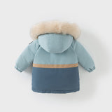 Dave&Bella Toddler Girls/Boys Winter Outdoor Outwear Soft Fur-trim Down Jacket