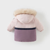 Dave&Bella Toddler Girls/Boys Winter Outdoor Outwear Soft Fur-trim Down Jacket