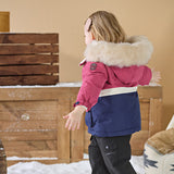 Dave&Bella Toddler Girls/Boys Winter Outdoor Outwear Soft Fur-trim Down Jacket