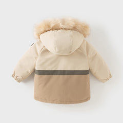 Dave&Bella Toddler Girls/Boys Winter Outdoor Outwear Soft Fur-trimmed Down Jacket